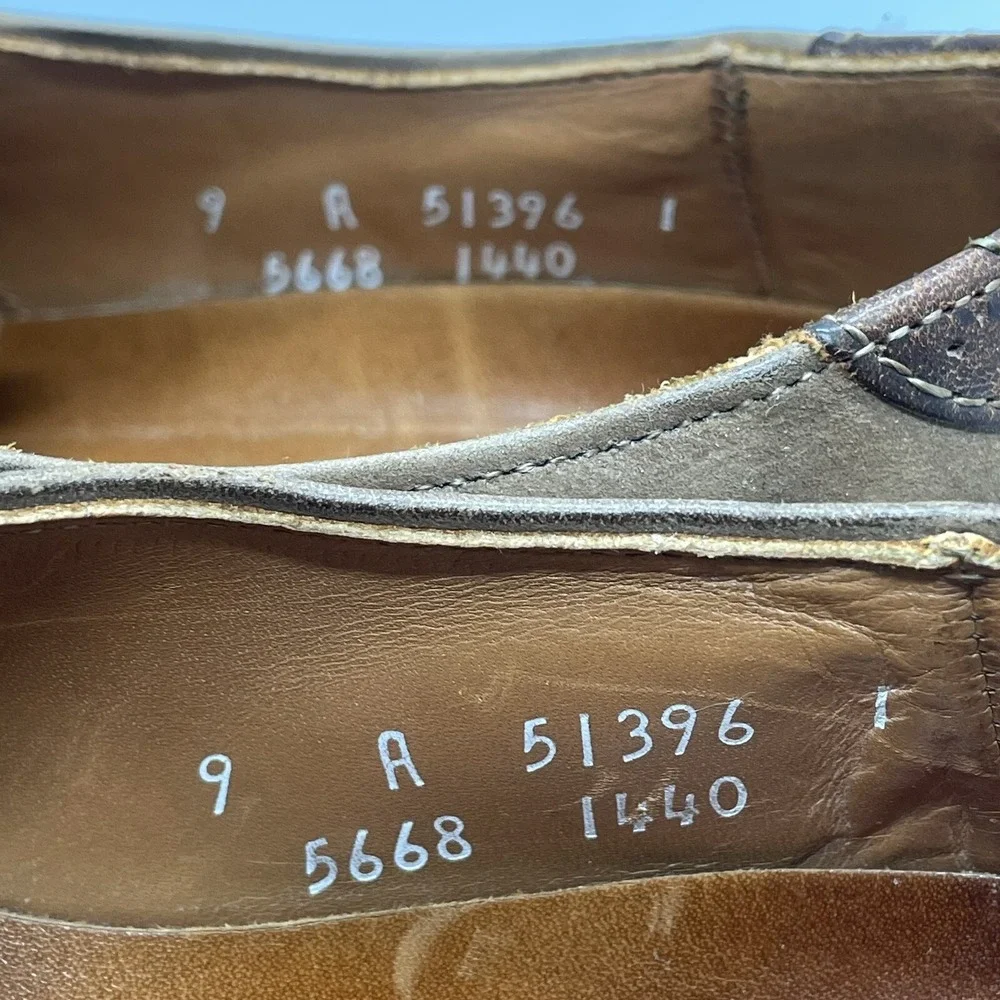 Allen Edmonds Men's  Size 9 Saddle Shoes Brown 2 Tone‎ Suede Leather Vibrate